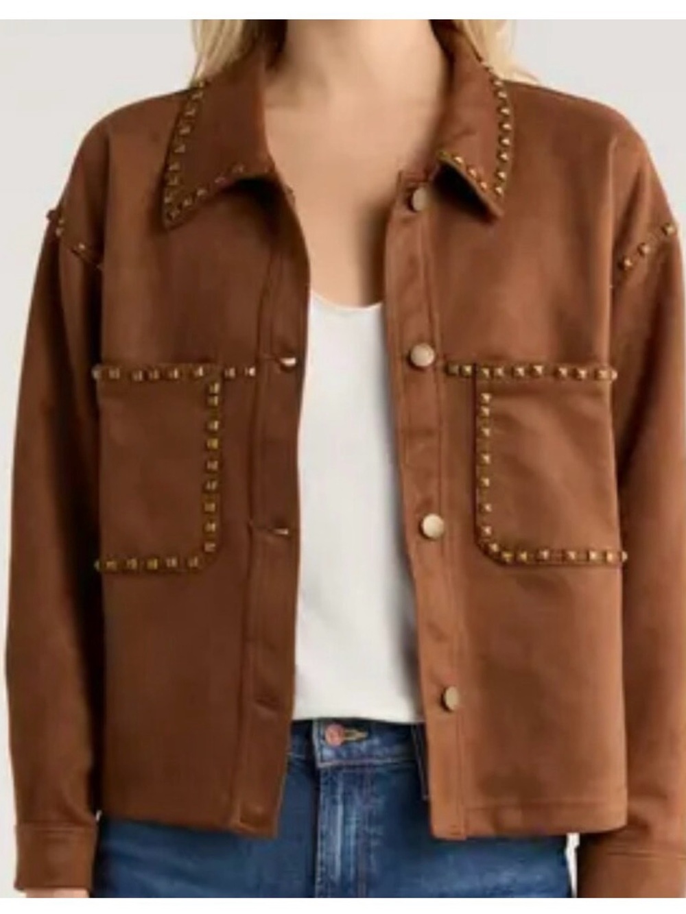 Vigoss Vegan Suede Studded Jacket